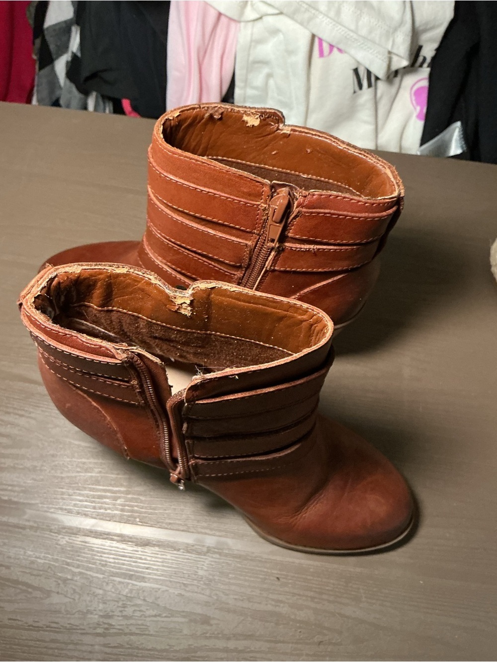 Women's Brown Buckle Strap Ankle Boots - Classic Heeled Booties - Picture 8 of 9